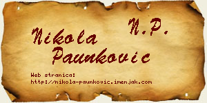Nikola Paunković vizit kartica
